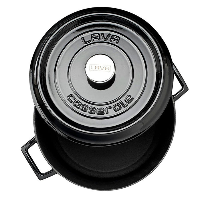 LAVA Cast Iron Cookware Pot - 28cm Enamel Coated Large Capacity Cooking Pot for Family Gatherings