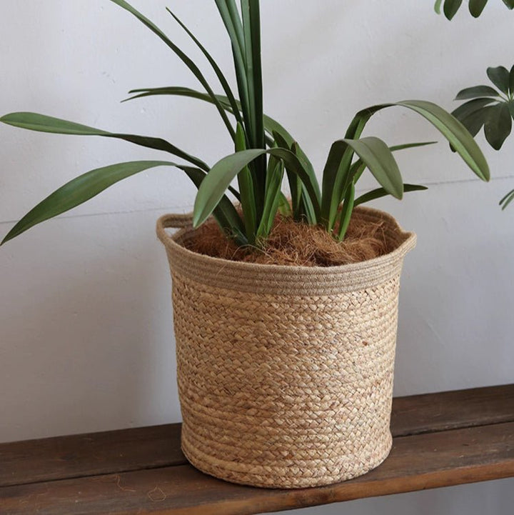 Natural Cylinder Storage and Planter Basket