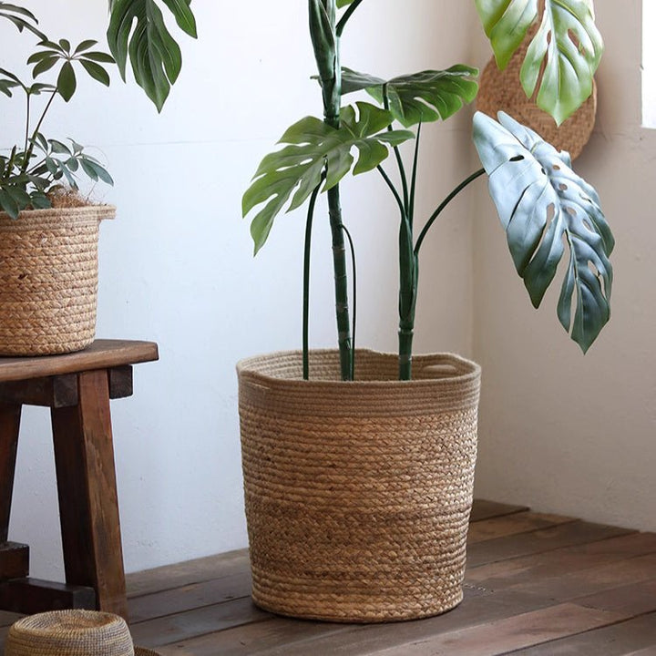 Natural Cylinder Storage and Planter Basket