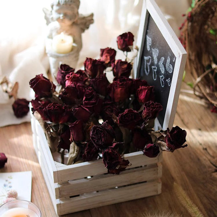 Rustic Wooden Storage Crate with Chalkboard Lid