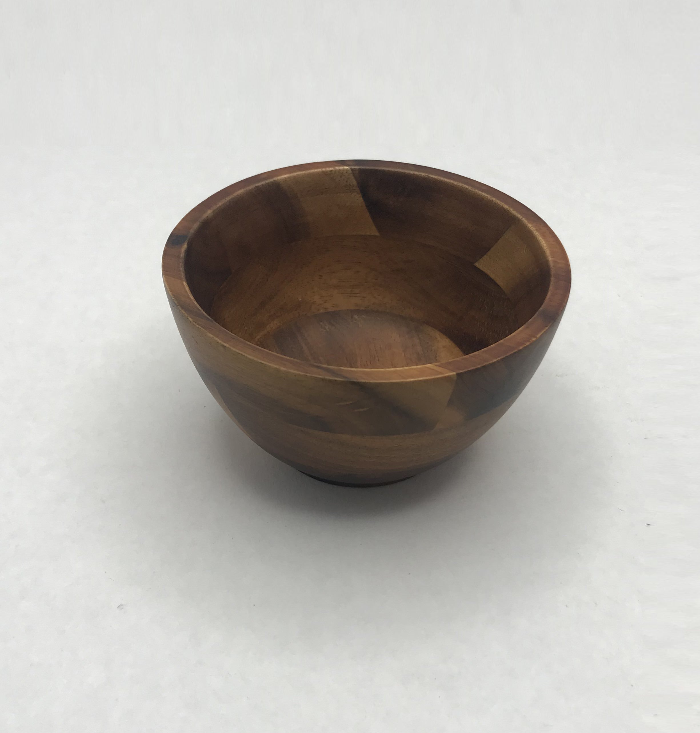 Zavis Green Acacia Wood Round Salad Bowl 4" | Dishwasher Safe
