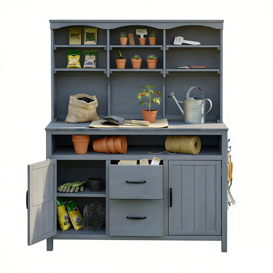 TOPMAX Large Fir Wood Potting Bench