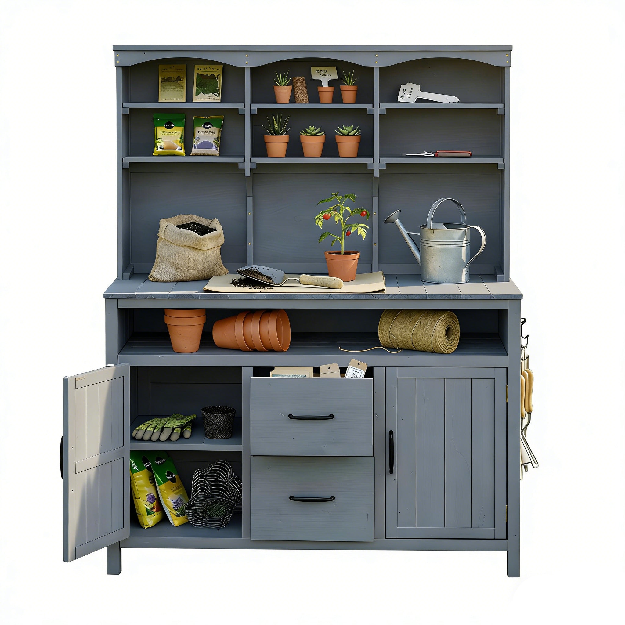 TOPMAX Large Fir Wood Potting Bench