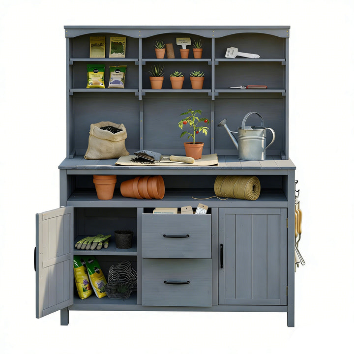 TOPMAX Large Fir Wood Potting Bench