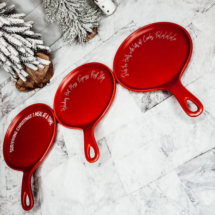 Surviving Christmas Porcelain Spoon Rest Funny Holiday Kitchen Cheeky Fun Gift