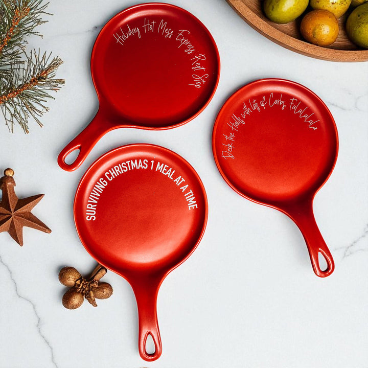 Surviving Christmas Porcelain Spoon Rest Funny Holiday Kitchen Cheeky Fun Gift