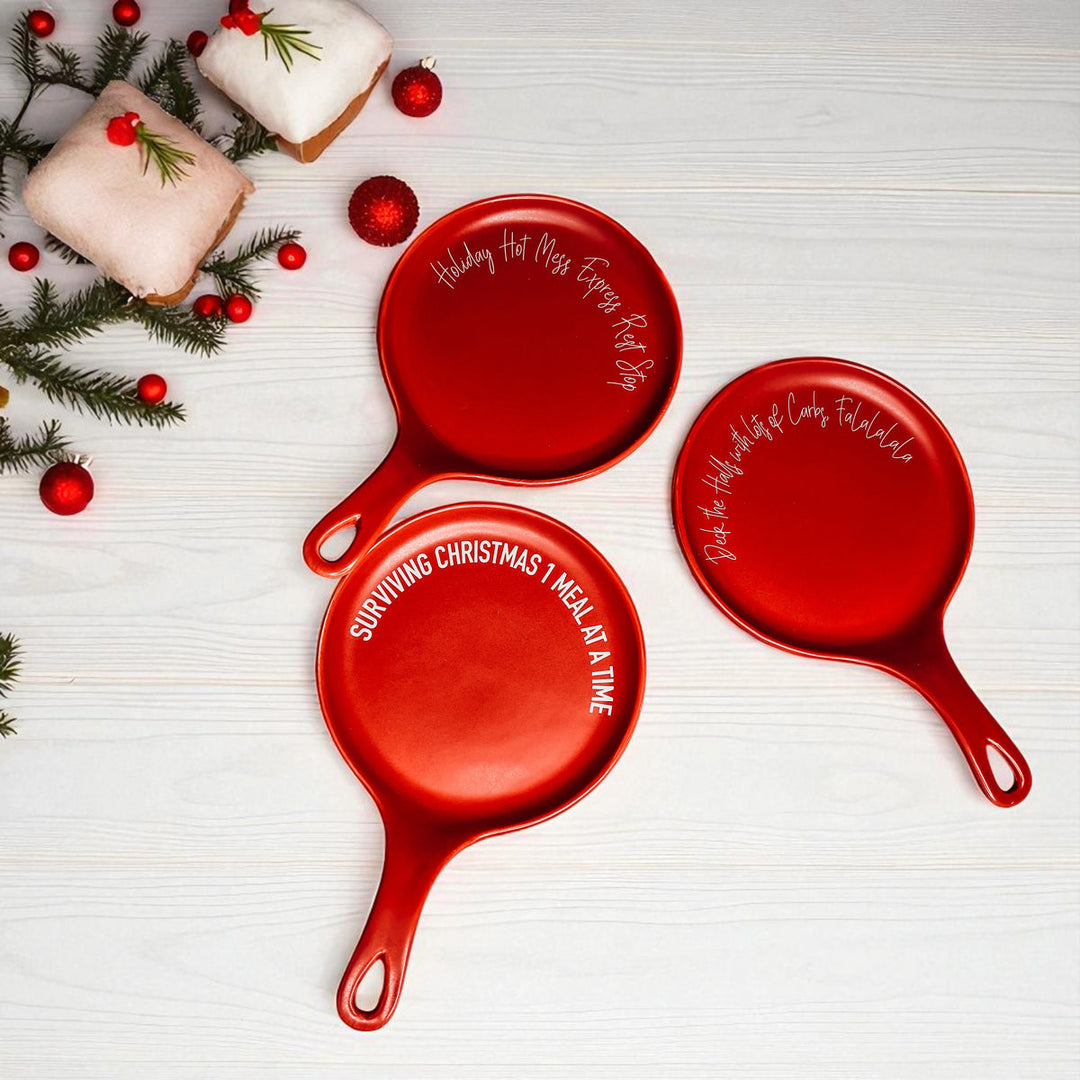 Surviving Christmas Porcelain Spoon Rest Funny Holiday Kitchen Cheeky Fun Gift