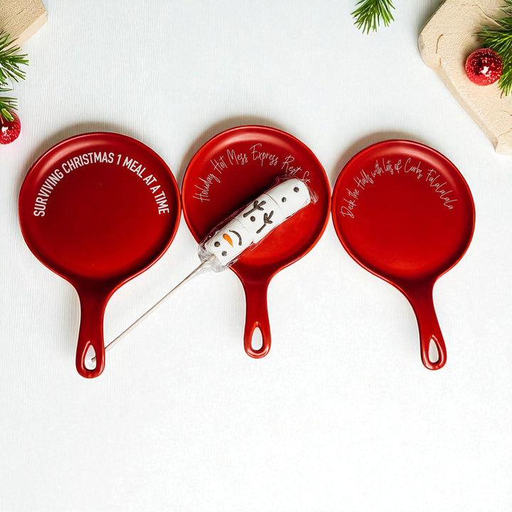 Surviving Christmas Porcelain Spoon Rest Funny Holiday Kitchen Cheeky Fun Gift