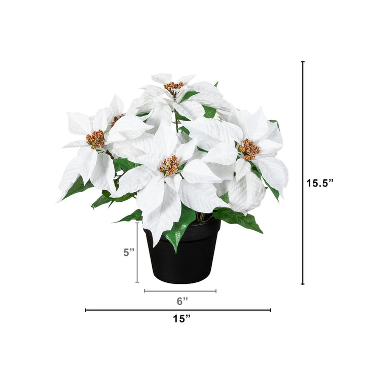 15" Artificial Poinsettia Plant
