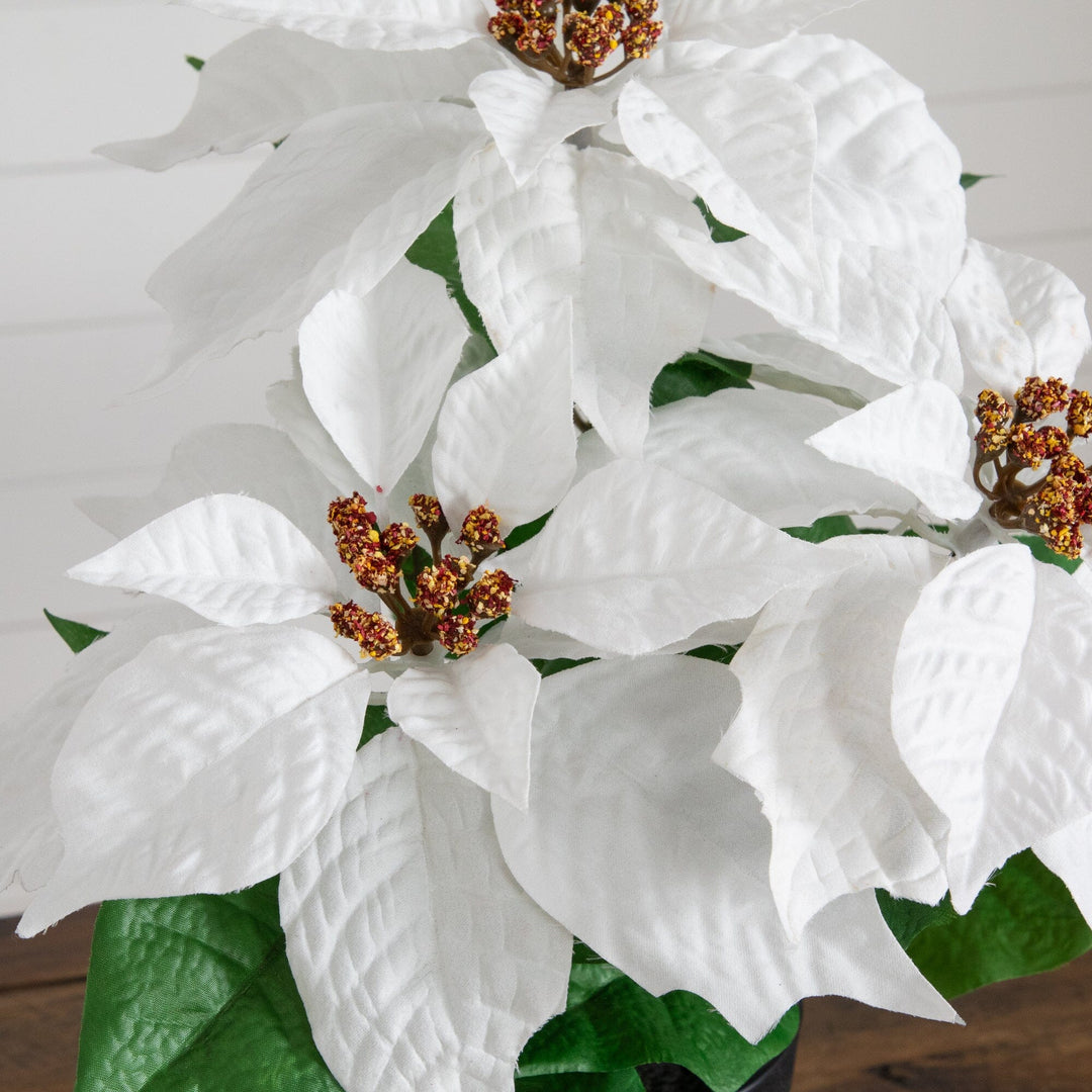 15" Artificial Poinsettia Plant - Set of 2