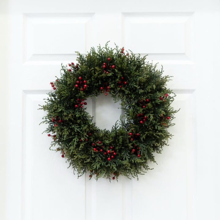 20” Artificial Cedar Berry Wreath