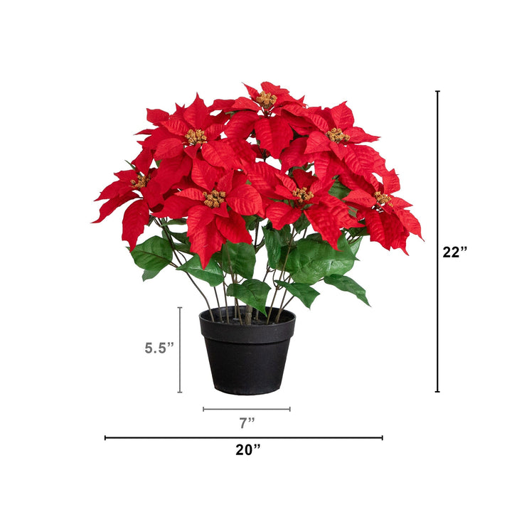 22” Artificial Poinsettia Plant