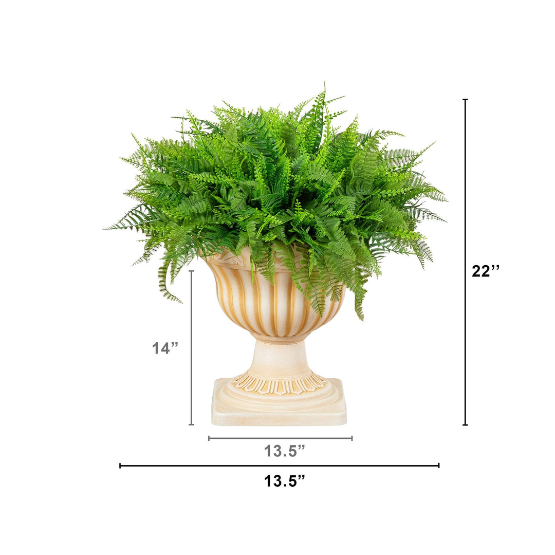 22” UV Resistant Artificial Fern in Decorative Urn Planter (Indoor/Outdoor)