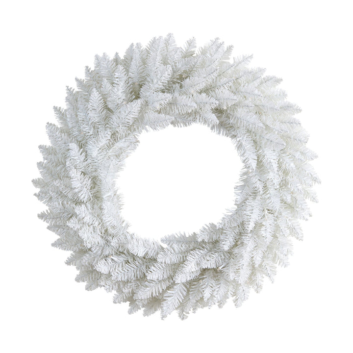 24” Colorado Spruce Artificial Christmas Wreath with 179 Bendable Branches and 35 Warm LED Lights