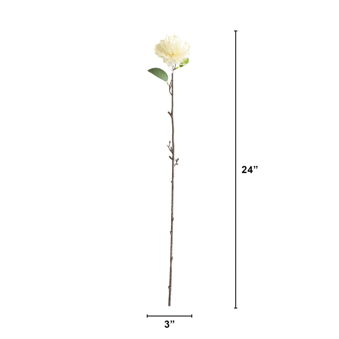 24" Artificial Pincushion Protea Flower Stem - Set of 4