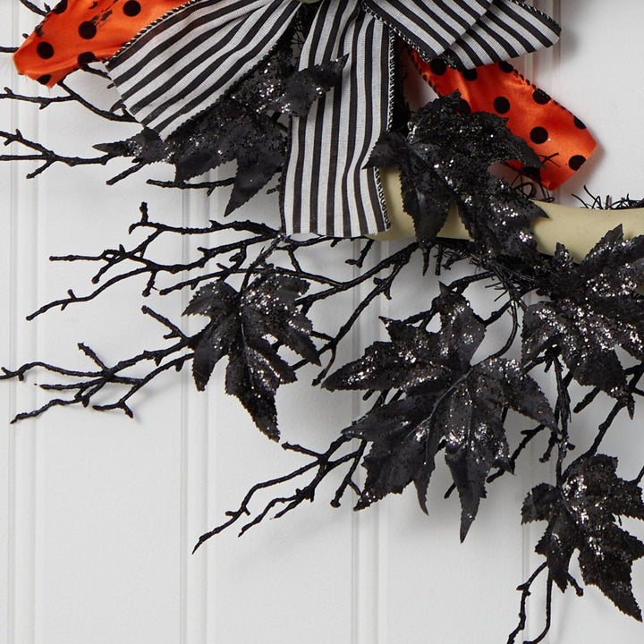 26" Halloween Dapper Skeleton Wreath