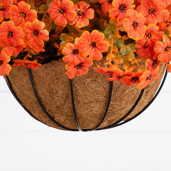 26" UV Resistant Autumn Artificial Daisy Fall Plant and Hanging Basket DIY Kit (Indoor/Outdoor)