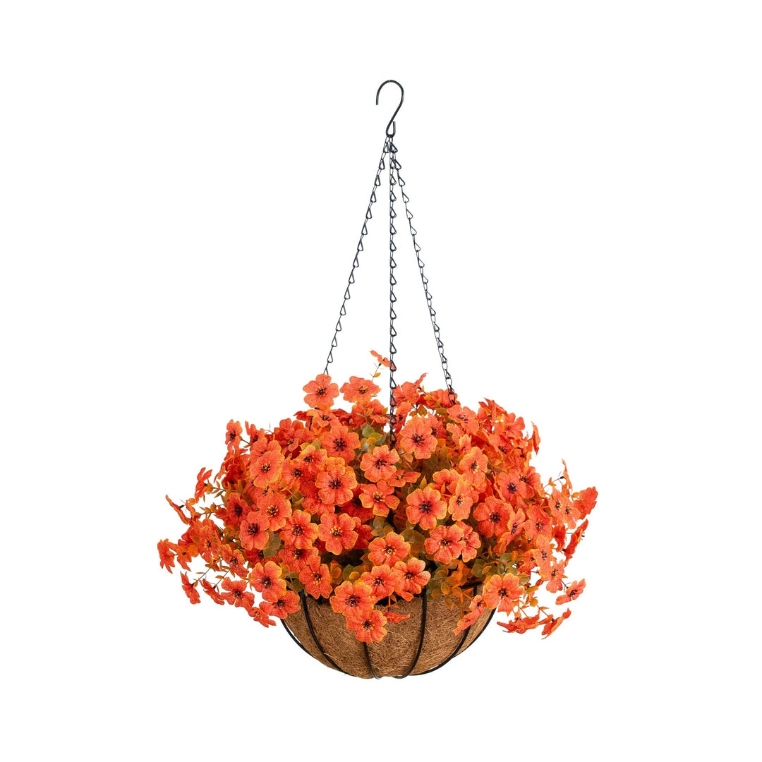 26" UV Resistant Autumn Artificial Daisy Fall Plant and Hanging Basket DIY Kit (Indoor/Outdoor)