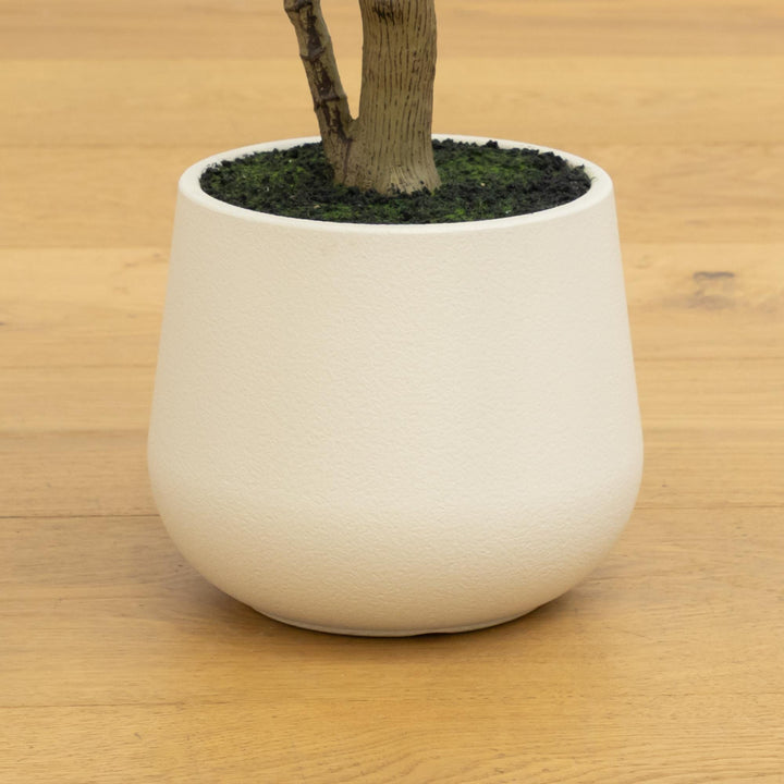 4’ Artificial Olive Tree in White Decorative Planter