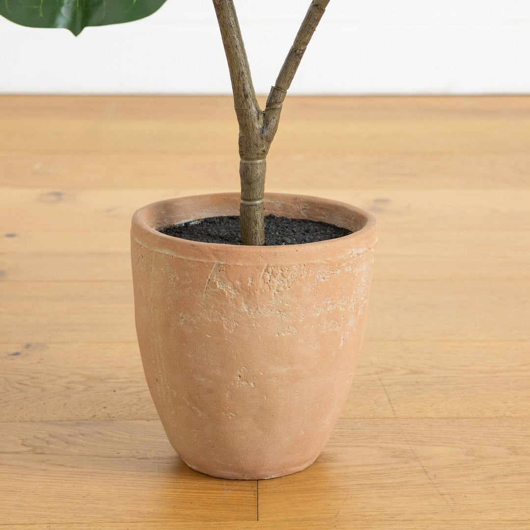 45" Artificial Giant Leaf Fiddle Leaf Fig Tree in Decorative Planter