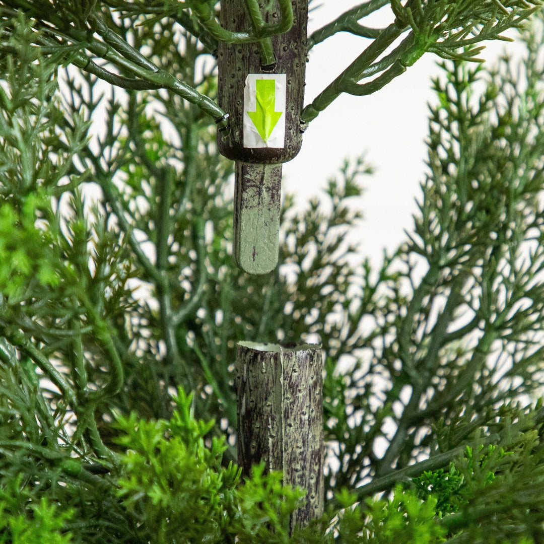 45" UV Resistant Artificial Cedar Tree in White Tower Planter (Indoor/Outdoor)