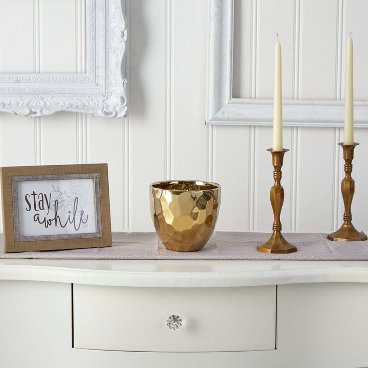 6” Designer Gold Vase