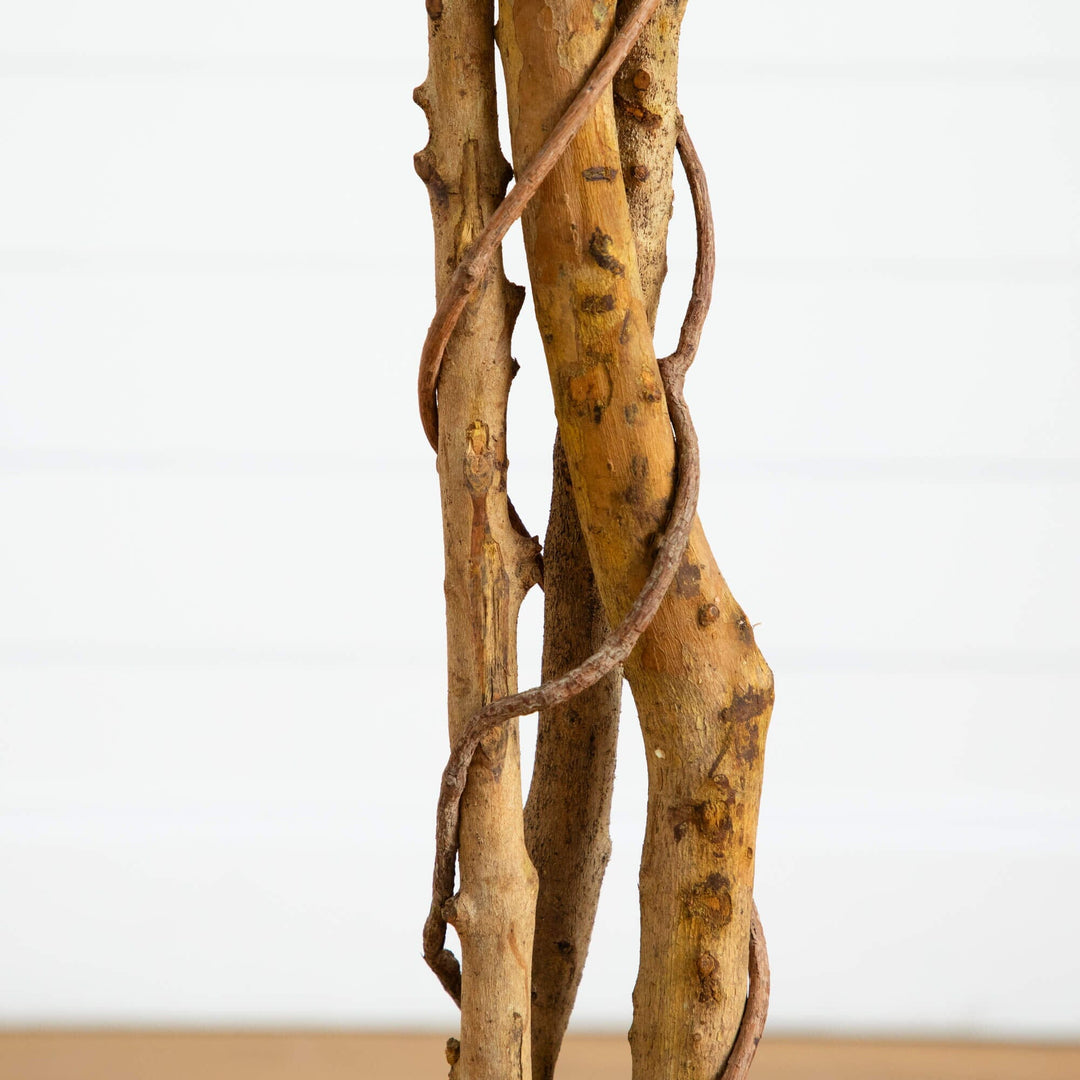 74” Artificial Triple Trunk Ficus Tree with Natural Trunk