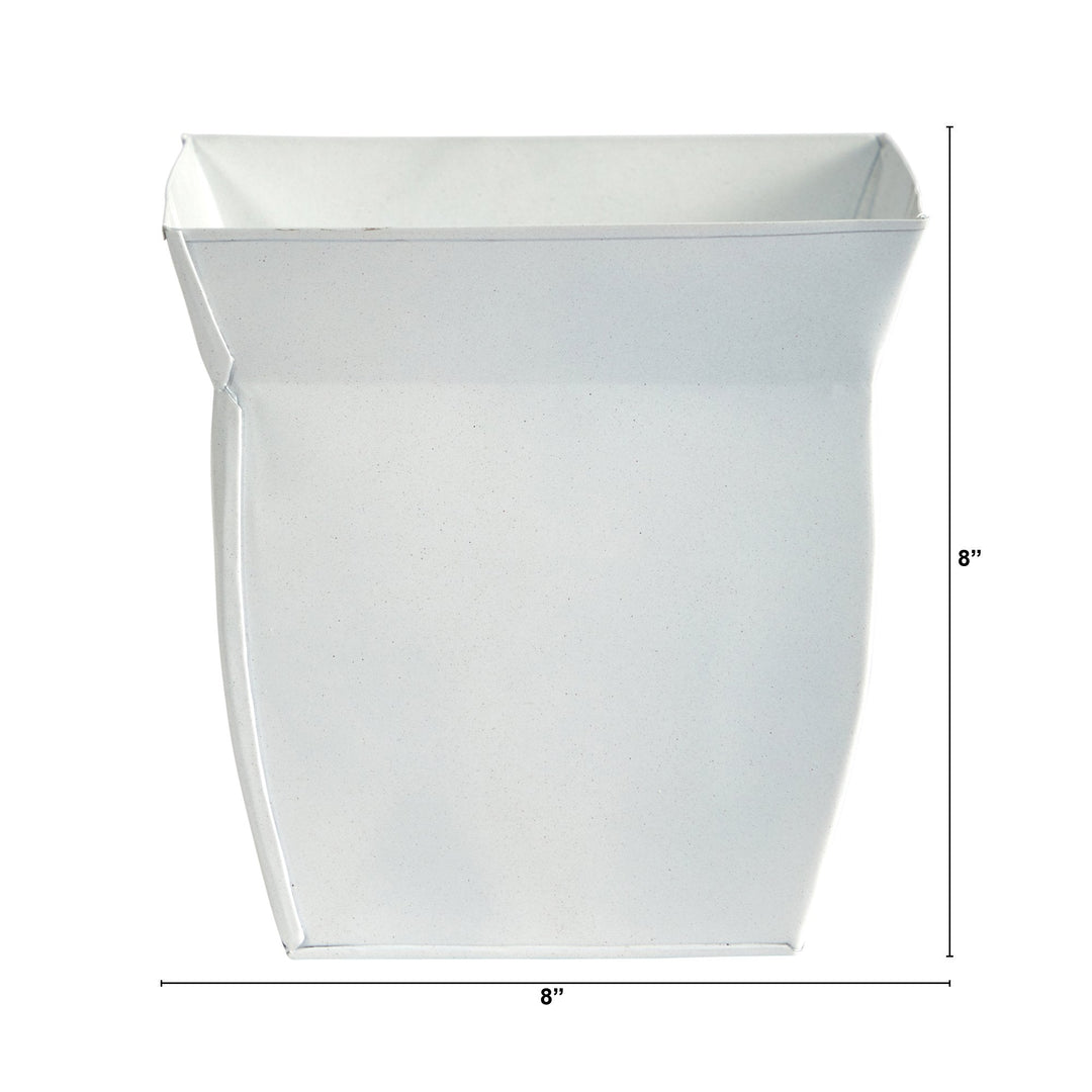 8” Fluted Metal Square Planter