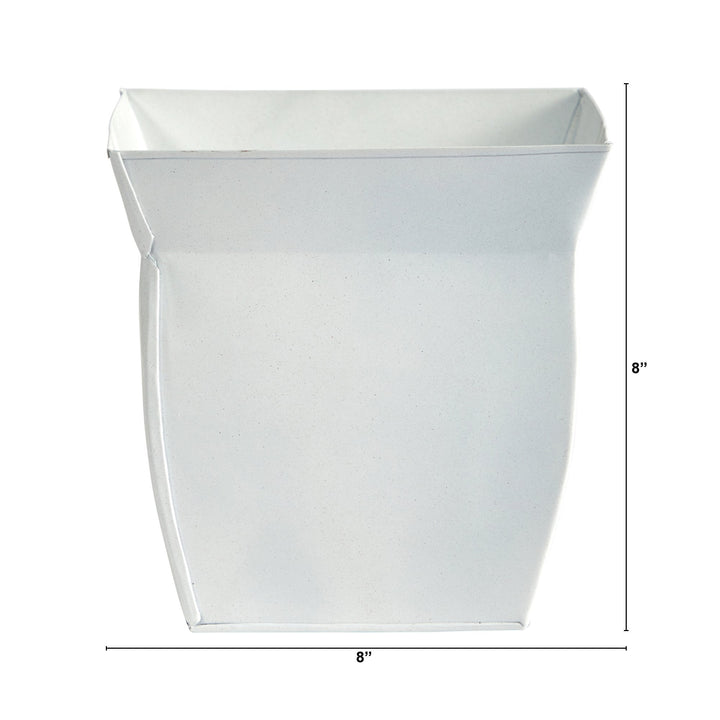 8” Fluted Metal Square Planter