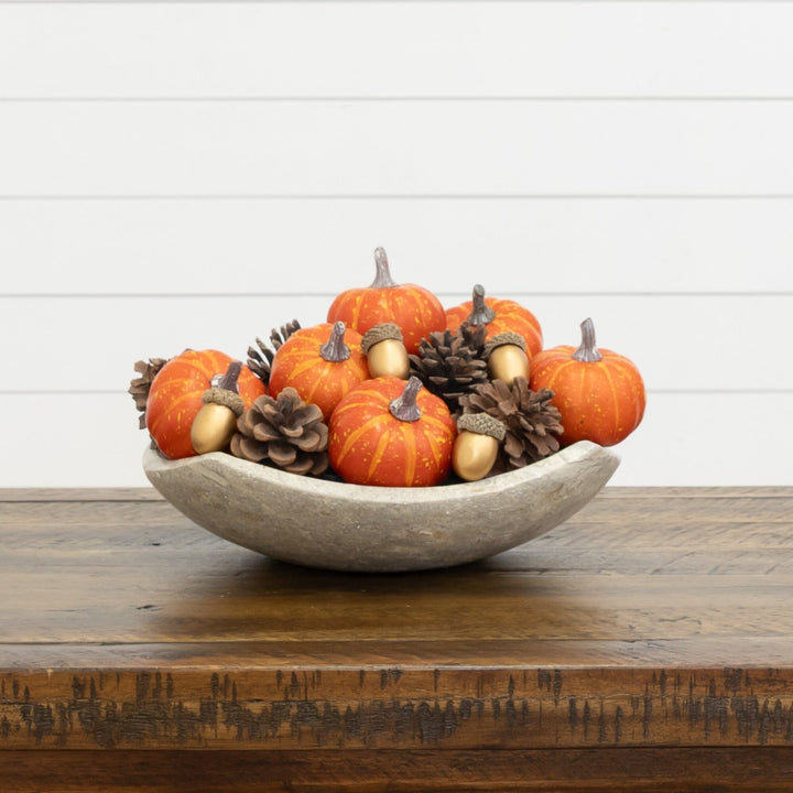 8-pc Artificial Autumn Harvest Assorted Fall Pumpkin Decor - Set of 2