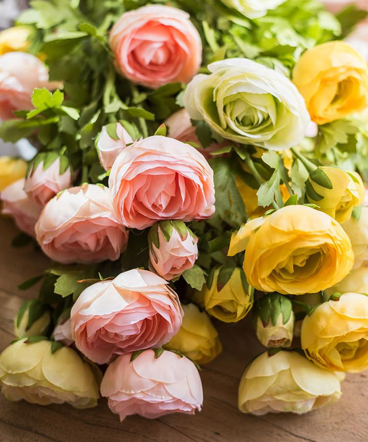 Artificial Flower Buttercup Flower Stem 28" Tall