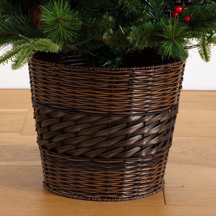 Pre-Lit Artificial Christmas Holiday 5 Piece Bundle with Pinecones &amp; Berries- Set of 2 5&