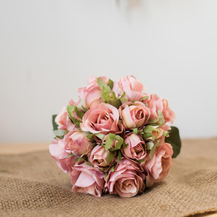 Artificial Silk Rose Flower Bouquet Small in Various Colors