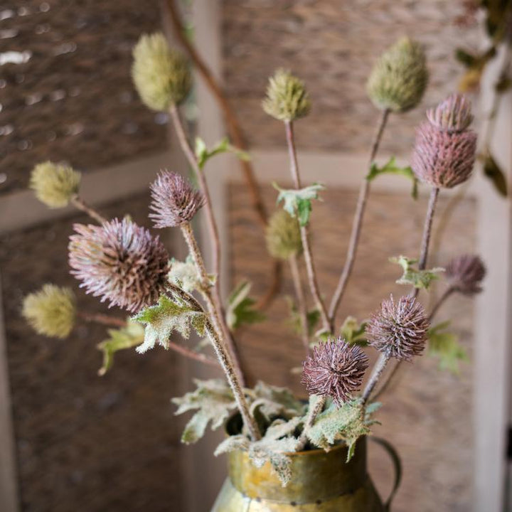 Faux Silk Artificial Thistle Flower Stem 26" Tall