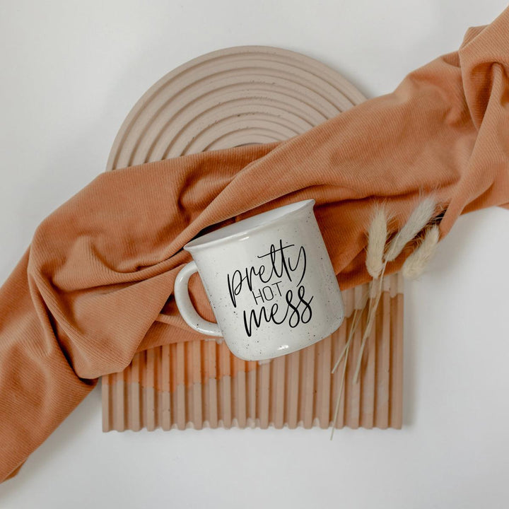 Pretty Hot Mess Ceramic Coffee Mug 14oz Double Sided Fun Gift for Coffee Lovers