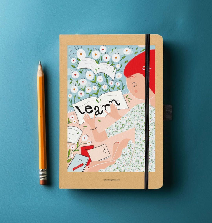 Learn Flowers &amp; Books Eco-Friendly Recycled Journal (Kraft)