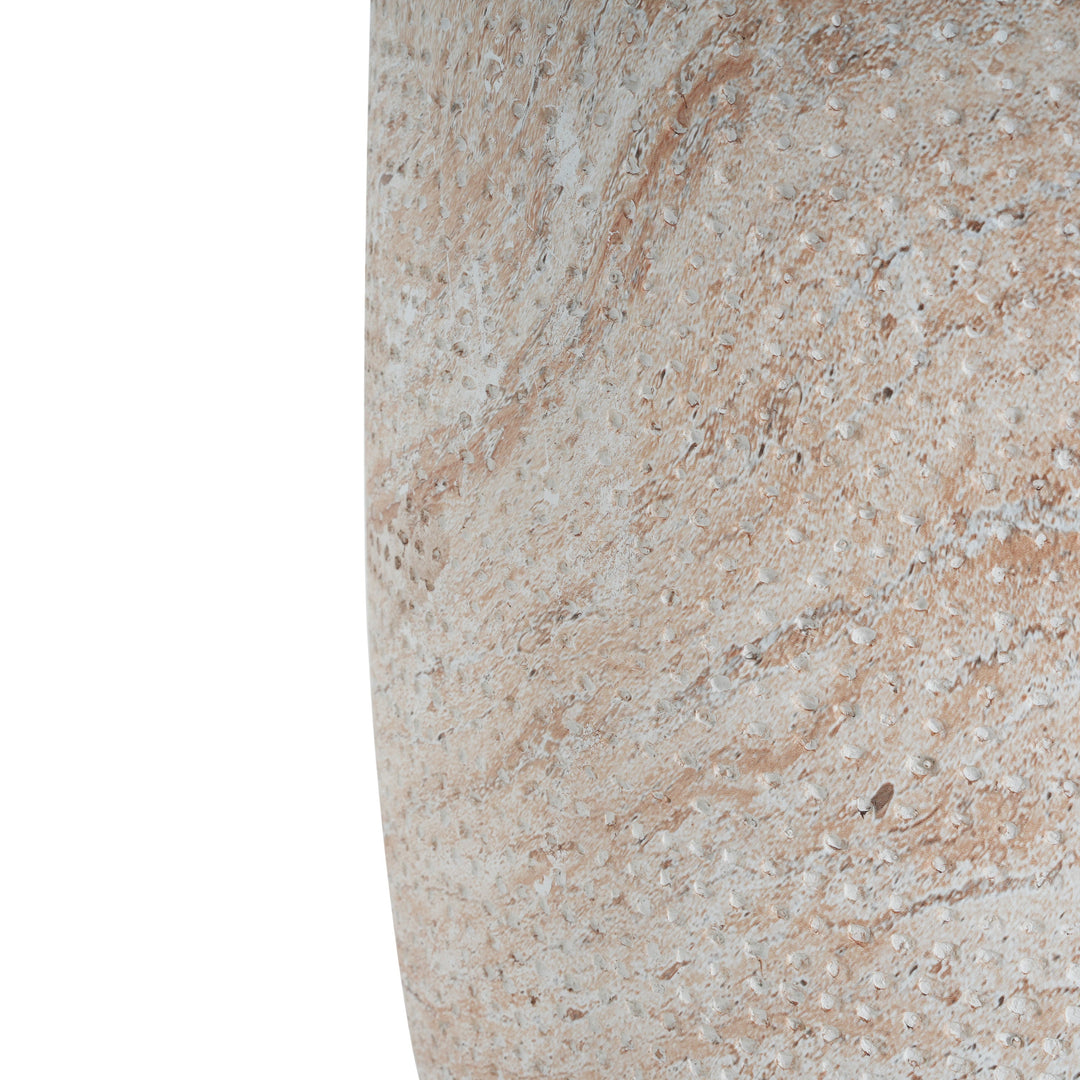 Outdoor/Indoor Lightweight Concrete Side Table - Travertine Finish