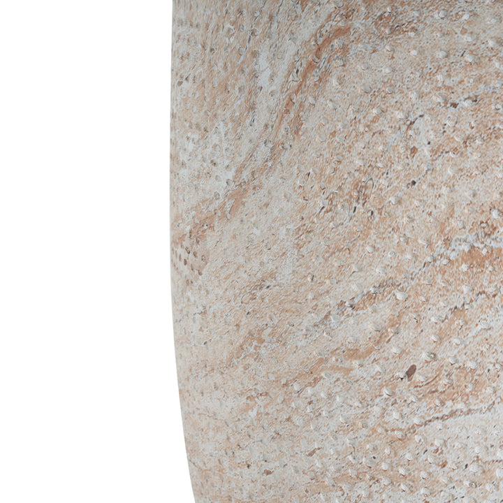 Outdoor/Indoor Lightweight Concrete Side Table - Travertine Finish