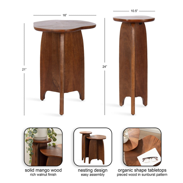 Kanna Wood 2pc Table Set