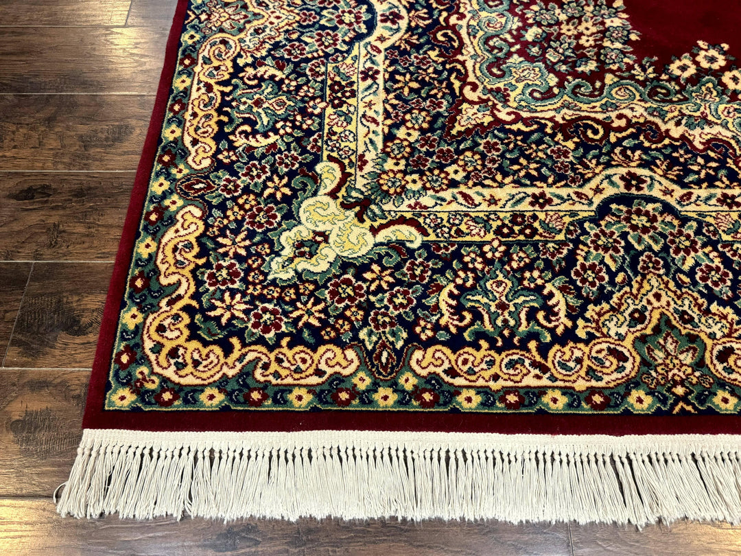 Power Loomed Persian Oriental Rug 9x12, Vintage Wool Pile, Kirman Design