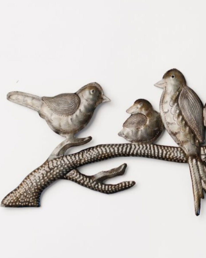 Birds on a Branch Metal Art
