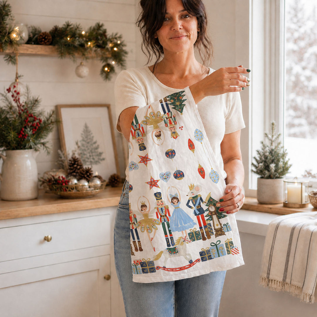 Nutcracker Blues Christmas Kitchen Tea Towel Holiday Decor Fun Gift for Friends