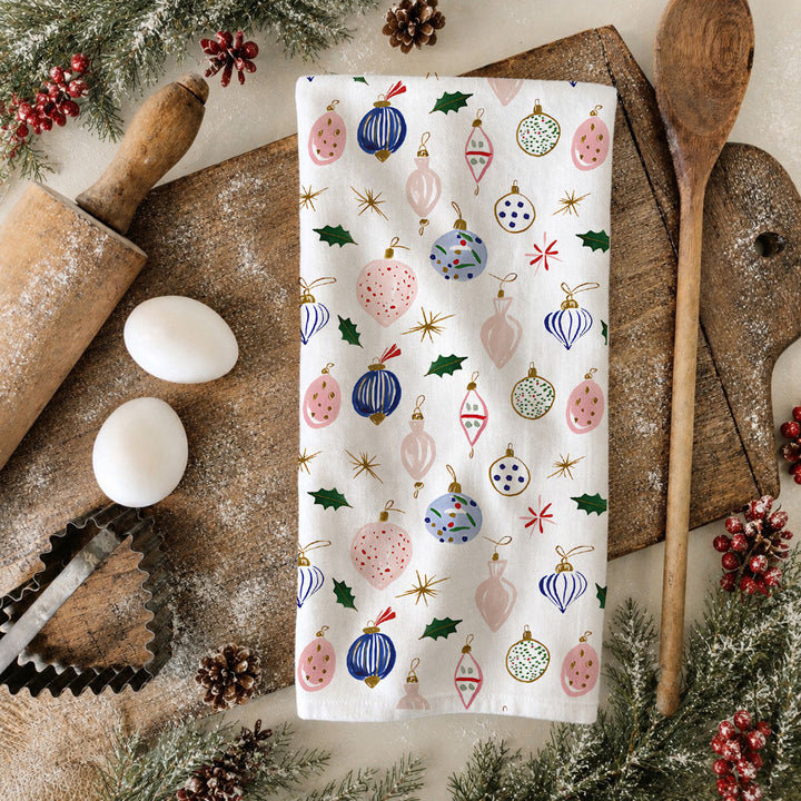 Ornament Blues Christmas Kitchen Tea Towel Holiday Decor Great Gift for Friends