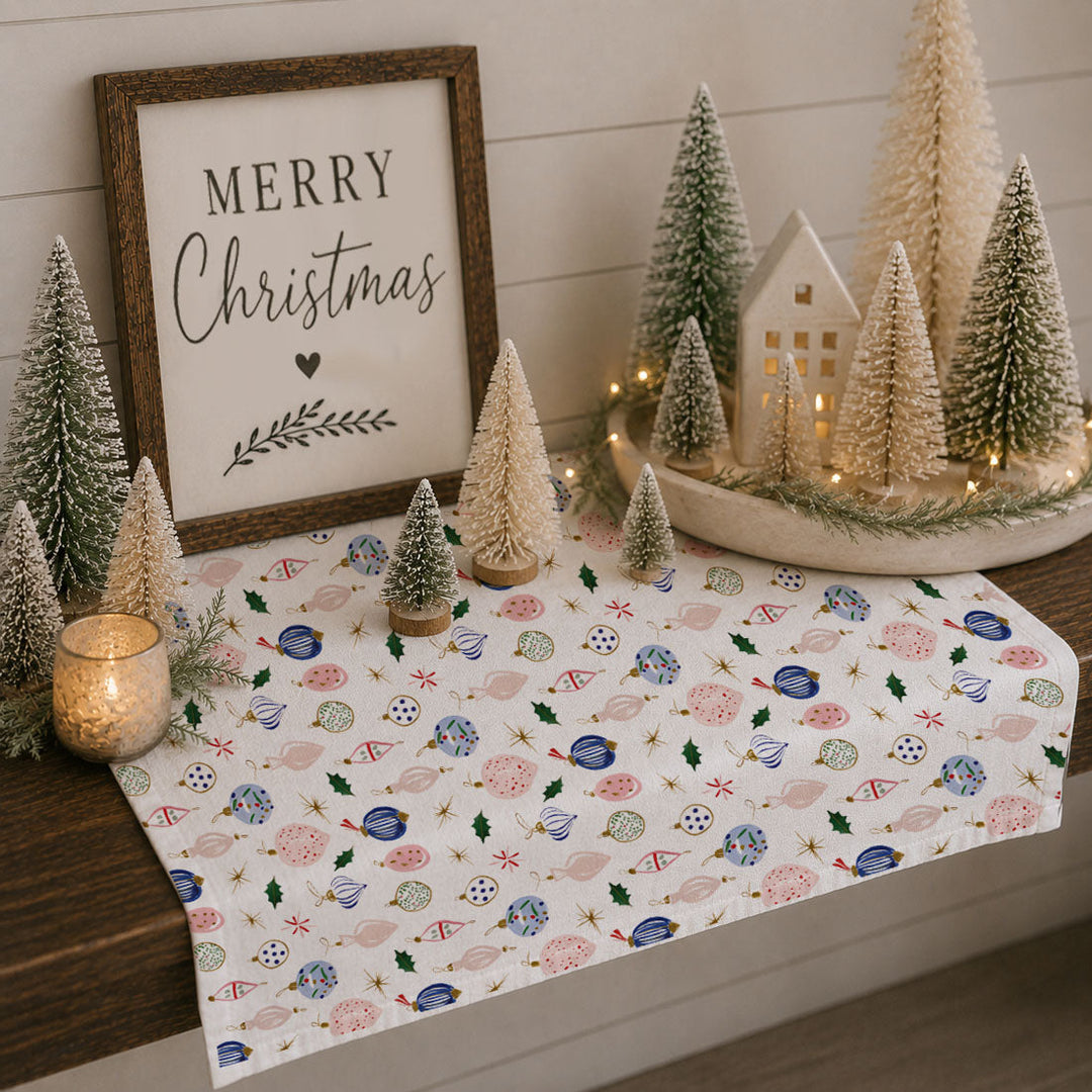 Ornament Blues Christmas Kitchen Tea Towel Holiday Decor Great Gift for Friends