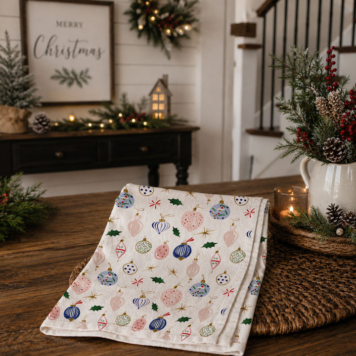Ornament Blues Christmas Kitchen Tea Towel Holiday Decor Great Gift for Friends