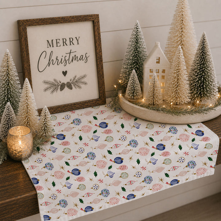 Ornament Blues Christmas Kitchen Tea Towel Holiday Decor Great Gift for Friends