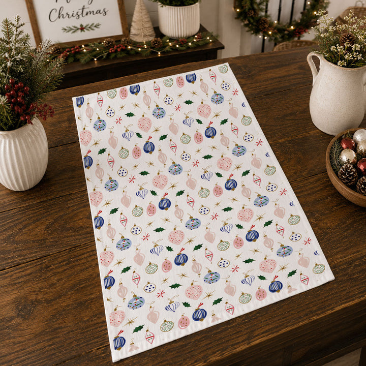 Ornament Blues Christmas Kitchen Tea Towel Holiday Decor Great Gift for Friends