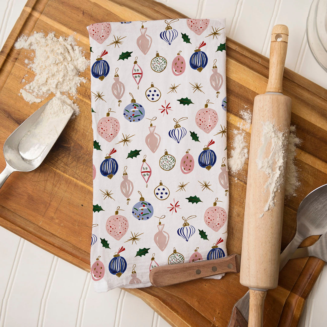 Ornament Blues Christmas Kitchen Tea Towel Holiday Decor Great Gift for Friends