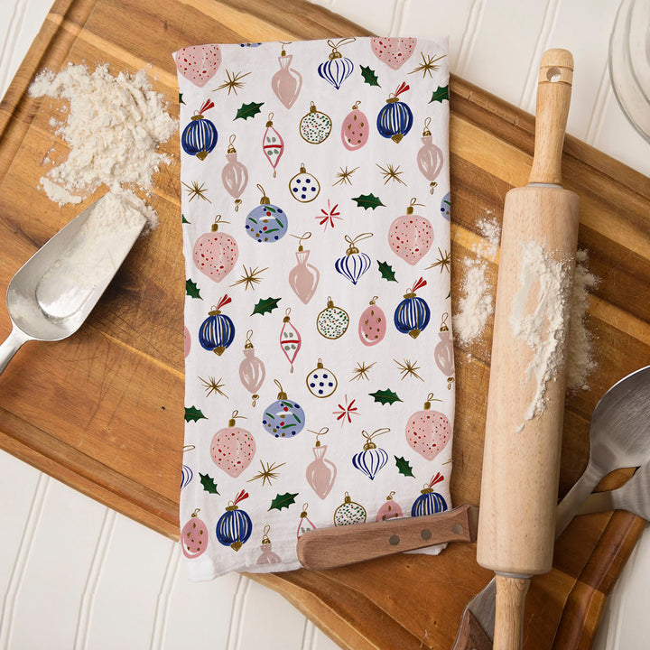 Ornament Blues Christmas Kitchen Tea Towel Holiday Decor Great Gift for Friends