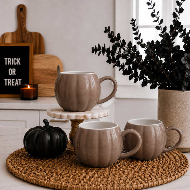 Pumpkin Shaped Ceramic Coffee Mug 16.8oz Fall Drinkware Great Gift for Friends